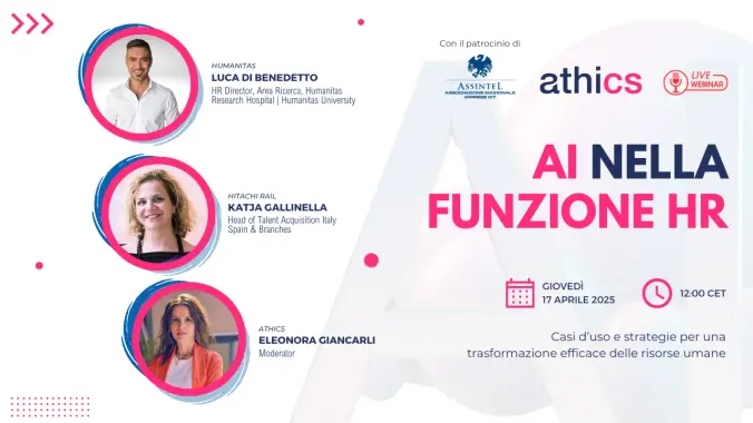 Intelligenza artificiale per l’HR in un nuovo webinar Athics